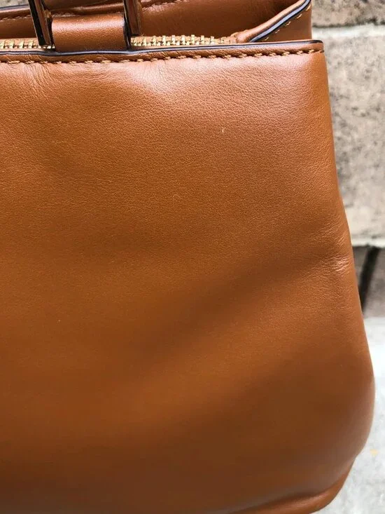 MICHAEL KORS Florence Satchel Purse Leather Brown Top Handle Hand Bag Shoulder - Picture 3 of 16